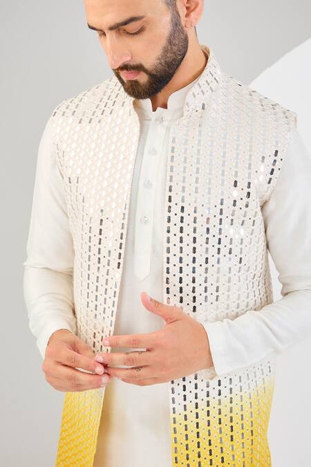 Buy_Kasbah_Multi Color Silk Mirrors Gradient Open Shrug _Online_at_Aza_Fashions