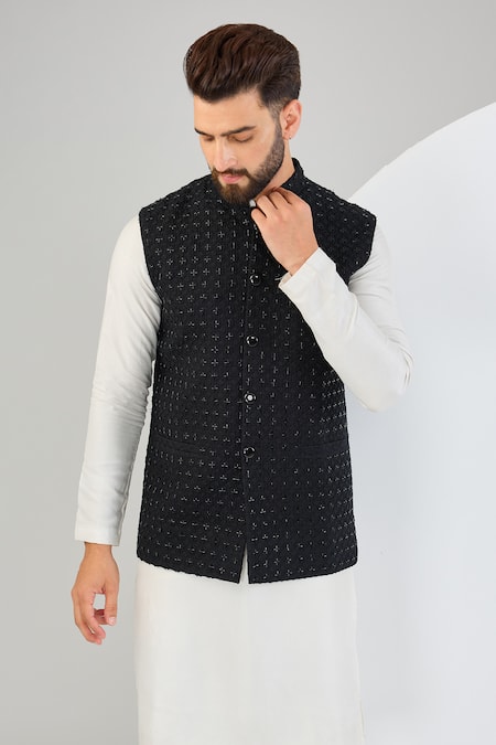 Kasbah Checkered Cutdana Embroidered Bundi 