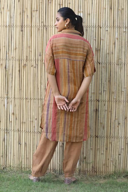Label Kinjal Modi Stripe Pattern Tunic With Pant 