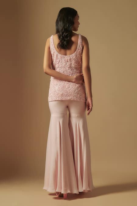 Asaga Ixorus Hand Embroidered Kurta Sharara Set 