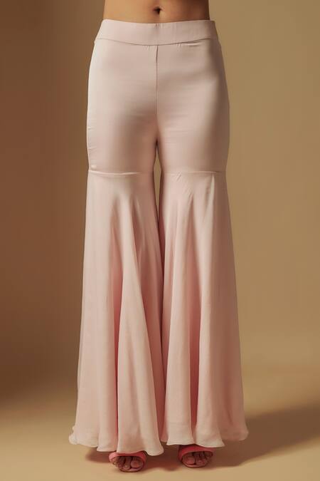 Asaga Pink Tulle, Satin, Organza Beads, Crystals, Ixorus Hand Kurta Sharara Set Online at Aza Fashions Asaga_Pink Tulle, Satin, Organza Beads, Crystals, Ixorus Hand Kurta Sharara Set _Online_at_Aza_Fashions