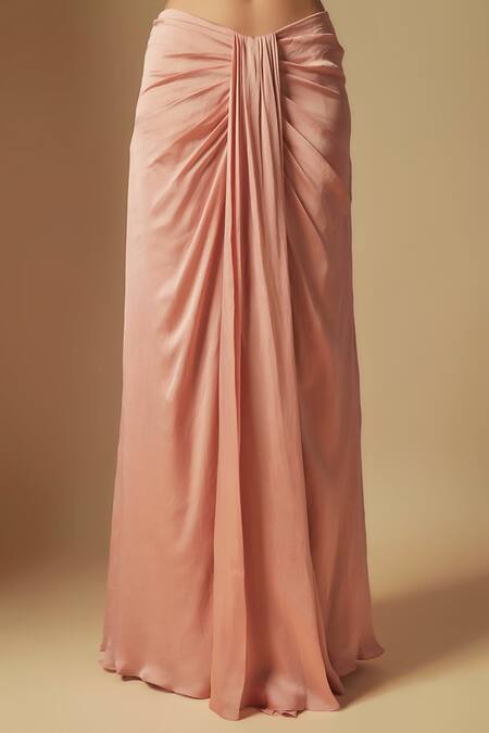 Asaga Rose Gold Satin, Organza Embroidery Square Scena Hand Cape And Draped Skirt Set Online at Aza Fashions Asaga_Rose Gold Satin, Organza Embroidery Square Scena Hand Cape And Draped Skirt Set _Online_at_Aza_Fashions