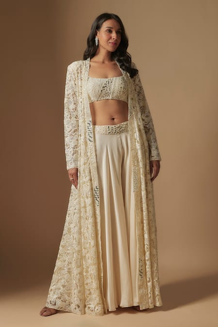 Asaga Evoke Hand Embroidered Jacket & Sharara Set 