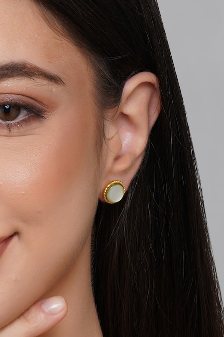 Buy_ZARIIN_Multi Color Stones Shakti Navratan Studded Earrings_Online_at_Aza_Fashions