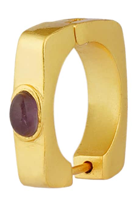 ZARIIN_Multi Color Gota Patti, Stones Power Chain Embellished Hoop Earrings _at_Aza_Fashions