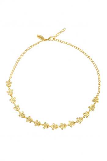 Shop ZARIIN Gold Plated Flowers Of Hope Carved Choker at Aza Fashions Shop_ZARIIN_Gold Plated Flowers Of Hope Carved Choker_at_Aza_Fashions