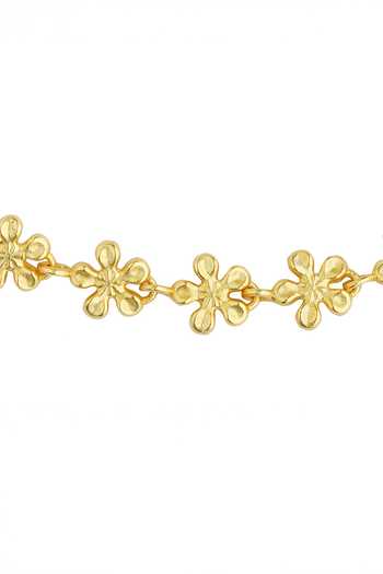 Shop ZARIIN Gold Plated Flowers Of Hope Carved Choker Online at Aza Fashions Shop_ZARIIN_Gold Plated Flowers Of Hope Carved Choker_Online_at_Aza_Fashions