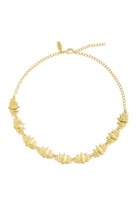 Zariin Tranquil Moods Lotus Carved Choker 