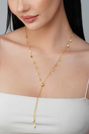 Buy_ZARIIN_Gold Plated Delicate Path Lariat Necklace_Online_at_Aza_Fashions