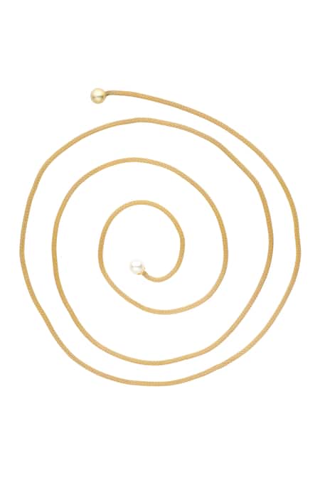 ZARIIN Whispering Pearl Embellished Wrape Necklace 