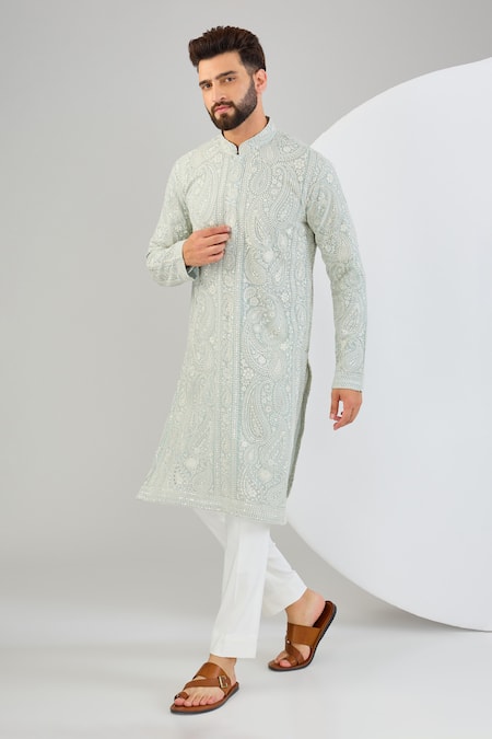 Kasbah Embroidered Chikankari Kurta 