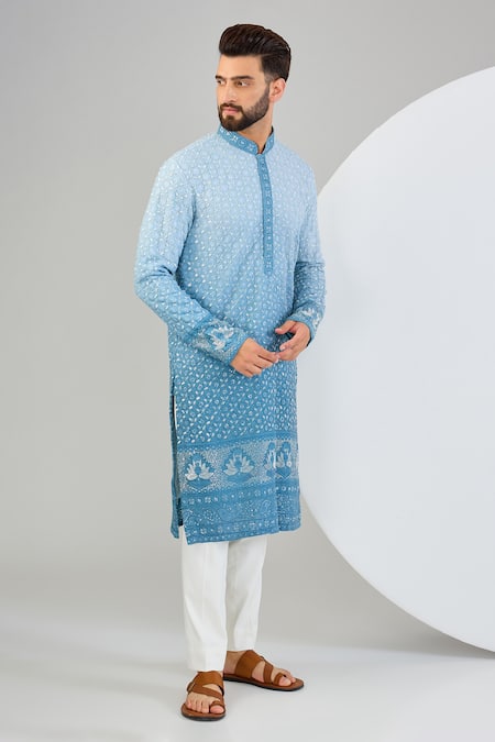 Kasbah Ombre Embroidered Chikankari Kurta 