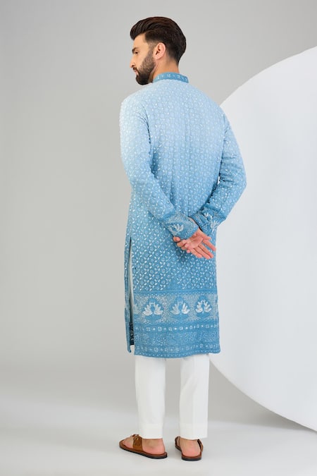 Kasbah Ombre Embroidered Chikankari Kurta 