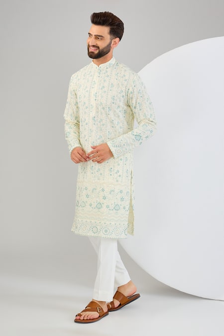 Kasbah Floral Sequin Embroidered Kurta 