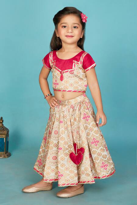 Buy Maaikid Off White Silk, Brocade Gota Patti Banarasi Embroidered Lehenga With Blouse Online at Aza Fashions Buy_Maaikid_Off White Silk, Brocade Gota Patti Banarasi Embroidered Lehenga With Blouse _Online_at_Aza_Fashions