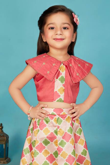 Maaikid Beige , Silk, Satin Embroidery, Ruffles Floral Print Lehenga Set at Aza Fashions Maaikid_Beige , Silk, Satin Embroidery, Ruffles Floral Print Lehenga Set _at_Aza_Fashions