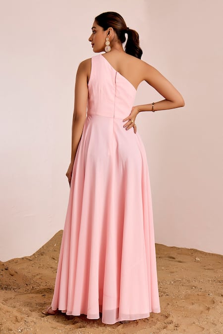 Suruchi Parakh One Shoulder Embroidered Gown 