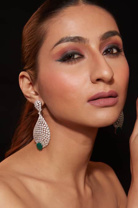 Vivinia By Vidhi Mehra Zircon Studded Dangler Earrings 