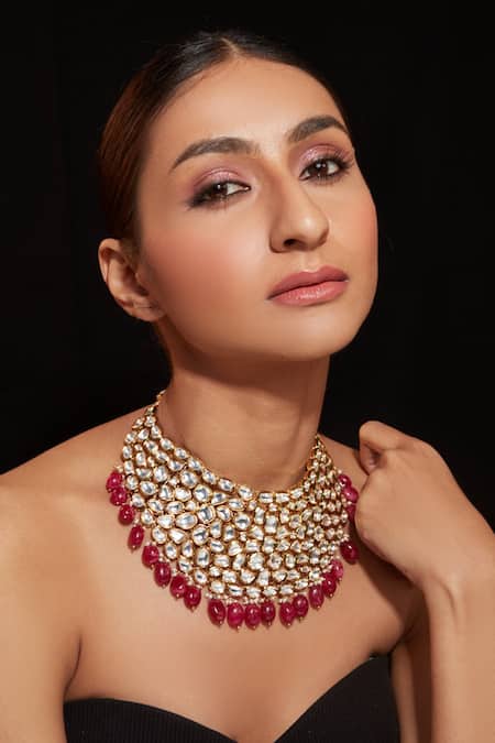 Vivinia By Vidhi Mehra Kundan Cluster Embellished Choker 