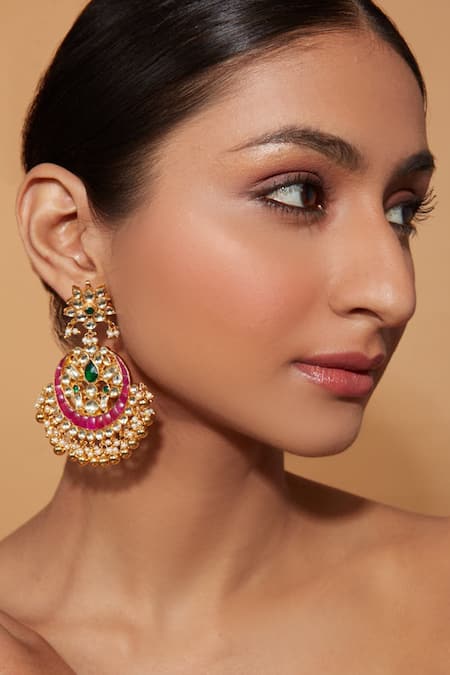 Vivinia By Vidhi Mehra Stone Embellished Chandbalis 