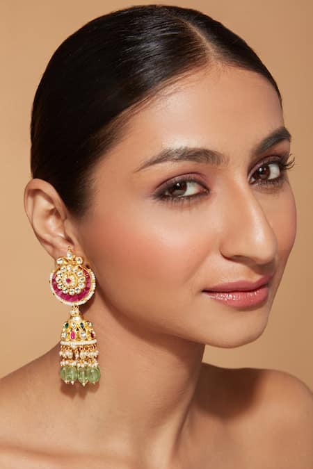 VIVINIA by Vidhi Mehra Stone Embellished Earrings 