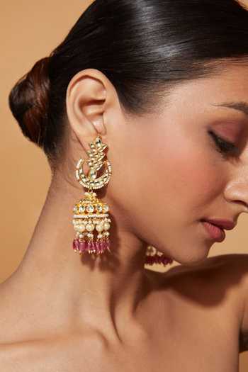Vivinia By Vidhi Mehra Kundan Polki Studded Jhumkas