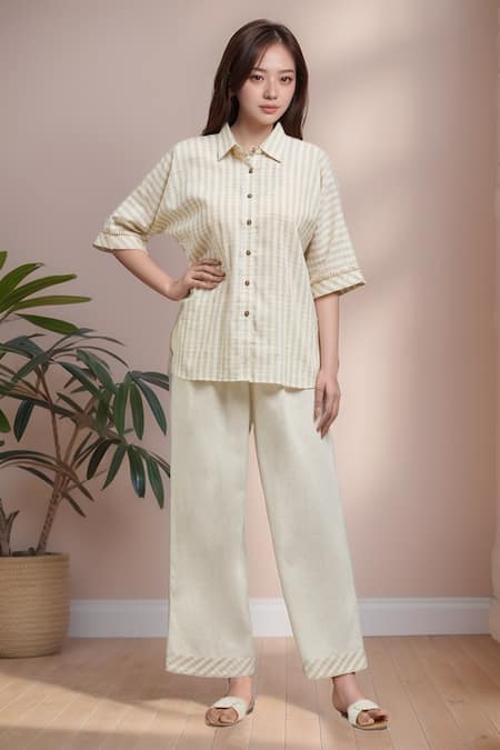 Khwaab by Sanjana Lakhani Handloom Checkered Shirt & Pant Set 