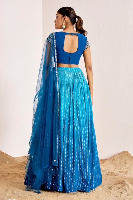 Suruchi Parakh Ombre Embroidered Lehenga Set 