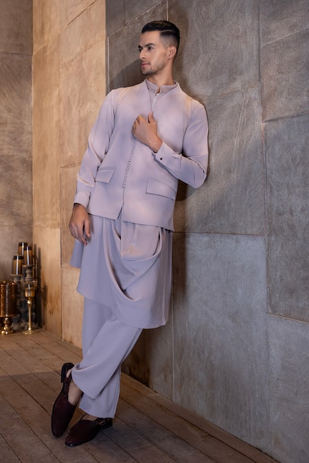 AMIT ARORA Hand Embroidered Waistcoat & Kurta Set 