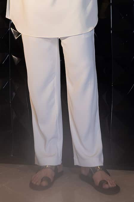 Amit Arora_Ivory Polyester, Silk Sequins Embroidered Waistcoat And Kurta Set _Online_at_Aza_Fashions