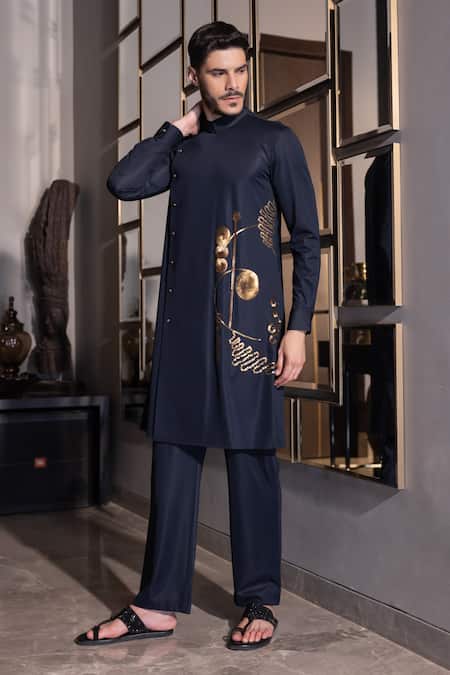 Amit Arora Abstract Sequin Embroidered Kurta With Aligadhi 