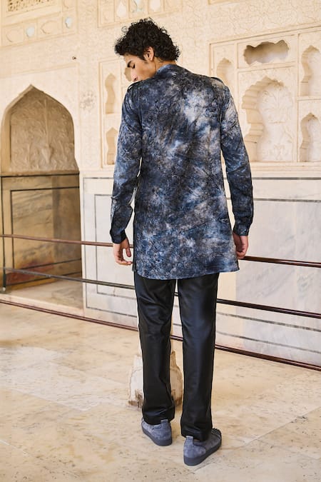 Dash And Dot Tie Dye Jacquard Long Shirt 