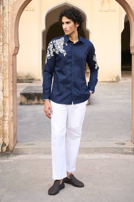 Buy_Dash And Dot_White Cotton Tapered Pant _Online_at_Aza_Fashions