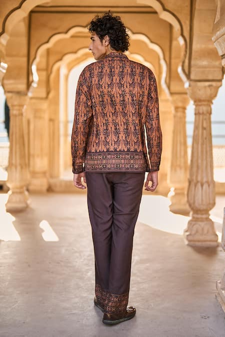 Dash And Dot Earth Ikat Print Full Sleeve Shirt 