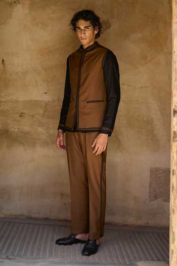 Buy_Dash And Dot_Brown Viscose, Polyester Embroidery Thread Bundi_Online_at_Aza_Fashions