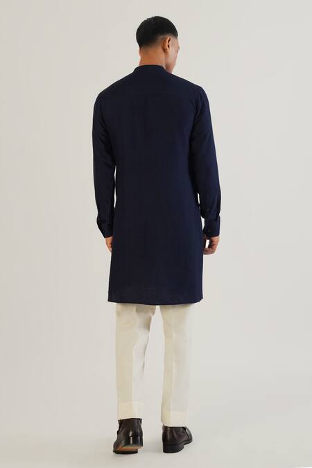 Buy Dhruv Vaish Blue Silk, Cotton Zari, Embroidery Multi Layered Sherwani With Kurta Set Online at Aza Fashions Buy_Dhruv Vaish_Blue Silk, Cotton Zari, Embroidery Multi Layered Sherwani With Kurta Set_Online_at_Aza_Fashions