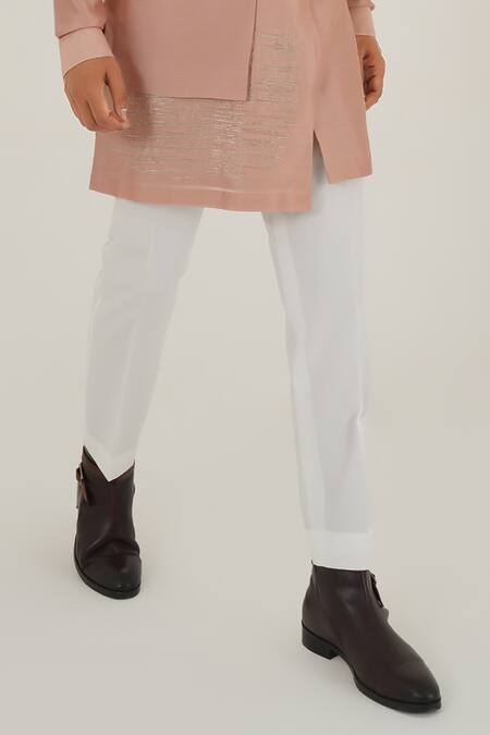 Dhruv Vaish Pink Silk, Cotton Zari Placement Embroidered Kurta And Pant Set at Aza Fashions Dhruv Vaish_Pink Silk, Cotton Zari Placement Embroidered Kurta And Pant Set_at_Aza_Fashions