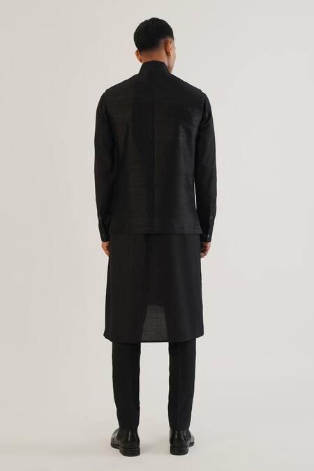 Shop Dhruv Vaish Black Silk Embroidery Floral Jawahar Jacket at Aza Fashions Shop_Dhruv Vaish_Black Silk Embroidery Floral Jawahar Jacket_at_Aza_Fashions