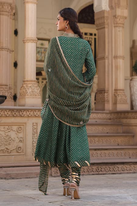 Label Niti Bothra Floret Butti Print Anarkali Churidar Set 