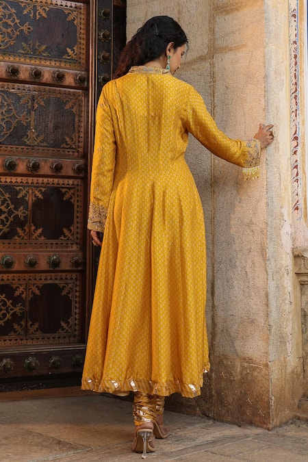 Label Niti Bothra Flower Butti Print Anarkali Churidar Set 