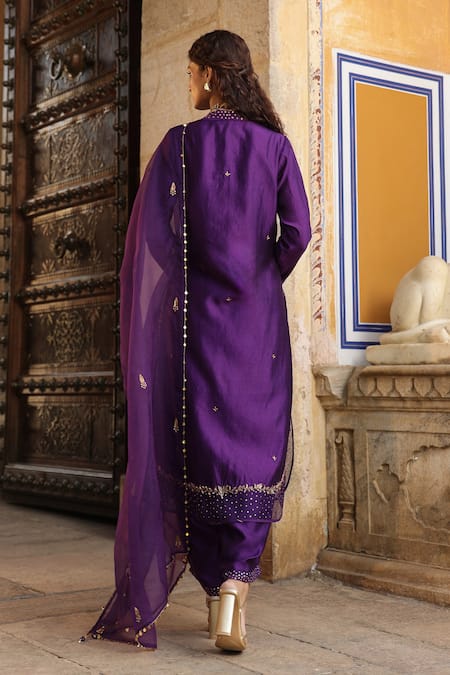 Label Niti Bothra Zardozi & Sequin Embroidered Kurta Pant Set 