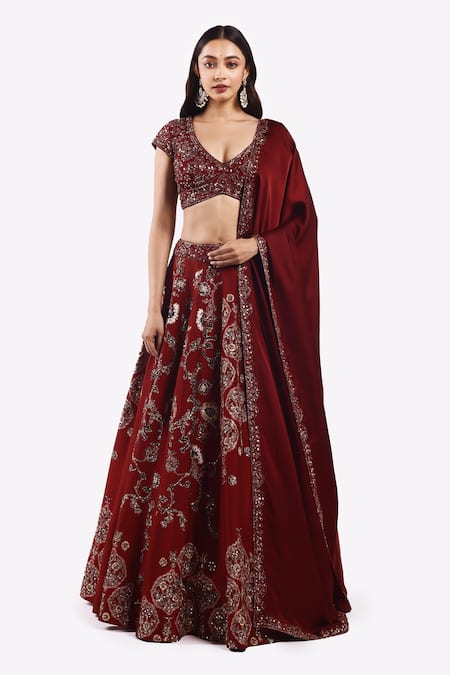 Onaya Metallic Zari Embroidered Lehenga Set 