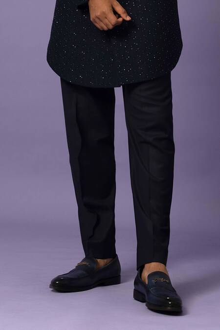 Buy Yoseba Blue Wool Embroidery Hexagonal Cutdana Achkan With Pant Online at Aza Fashions Buy_Yoseba_Blue Wool Embroidery Hexagonal Cutdana Achkan With Pant _Online_at_Aza_Fashions