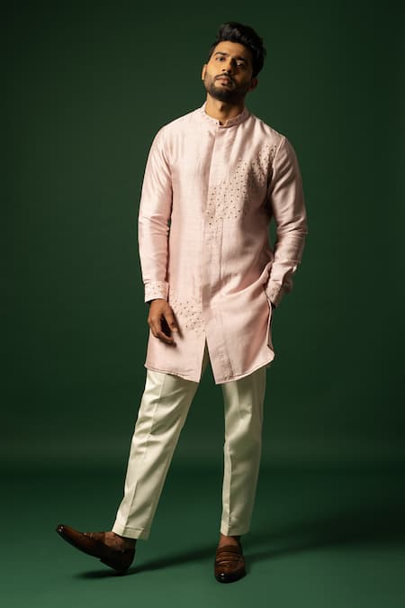 YOSEBA Floral Embroidered Shirt Kurta With Pyjama 