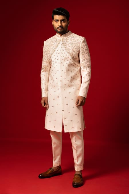 YOSEBA Zardozi Embroidered Sherwani With Pyjama 