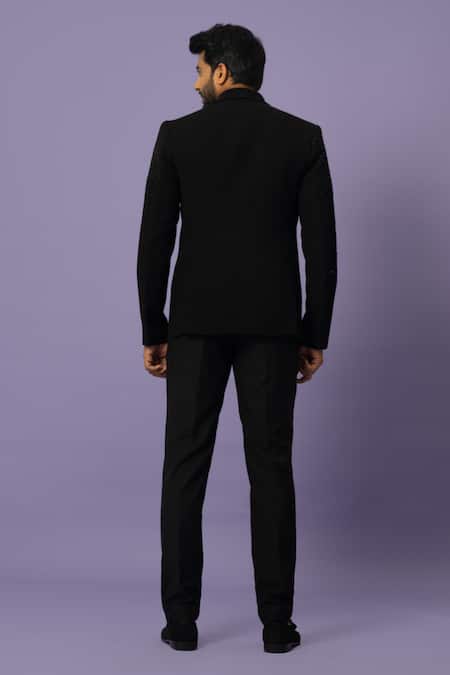 Yoseba Onyx Embroidered Blazer With Trousers 