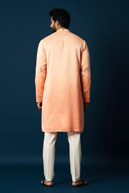 Yoseba Embroidered Ombre Kurta With Pyjama 
