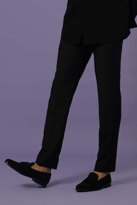 Buy Yoseba Black Cotton Embroidery Cutdana Bandhgala With Trouser Online at Aza Fashions Buy_Yoseba_Black Cotton Embroidery Cutdana Bandhgala With Trouser _Online_at_Aza_Fashions