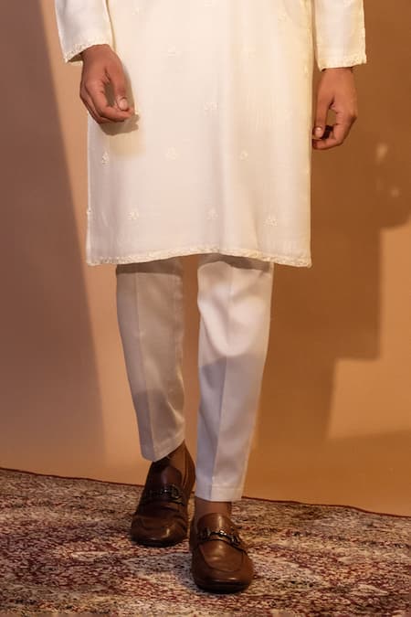 Yoseba Ivory Bamboo, Cotton Embroidery Grace Kurta And Pant Set Online at Aza Fashions Yoseba_Ivory Bamboo, Cotton Embroidery Grace Kurta And Pant Set _Online_at_Aza_Fashions