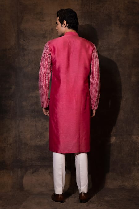 Yoseba Gulabi Glamour Mirror Thread Work Kurta & Pant Set 